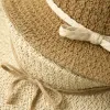Beige woven straw hat with a light-colored bow ribbon Application Scenario